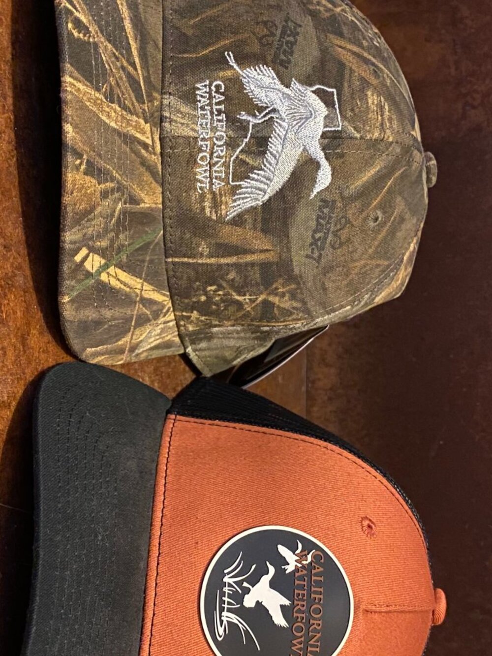 TWO California Waterfowl Snapback Trucker Hat Camo OS Sacramento Hunting Fishing